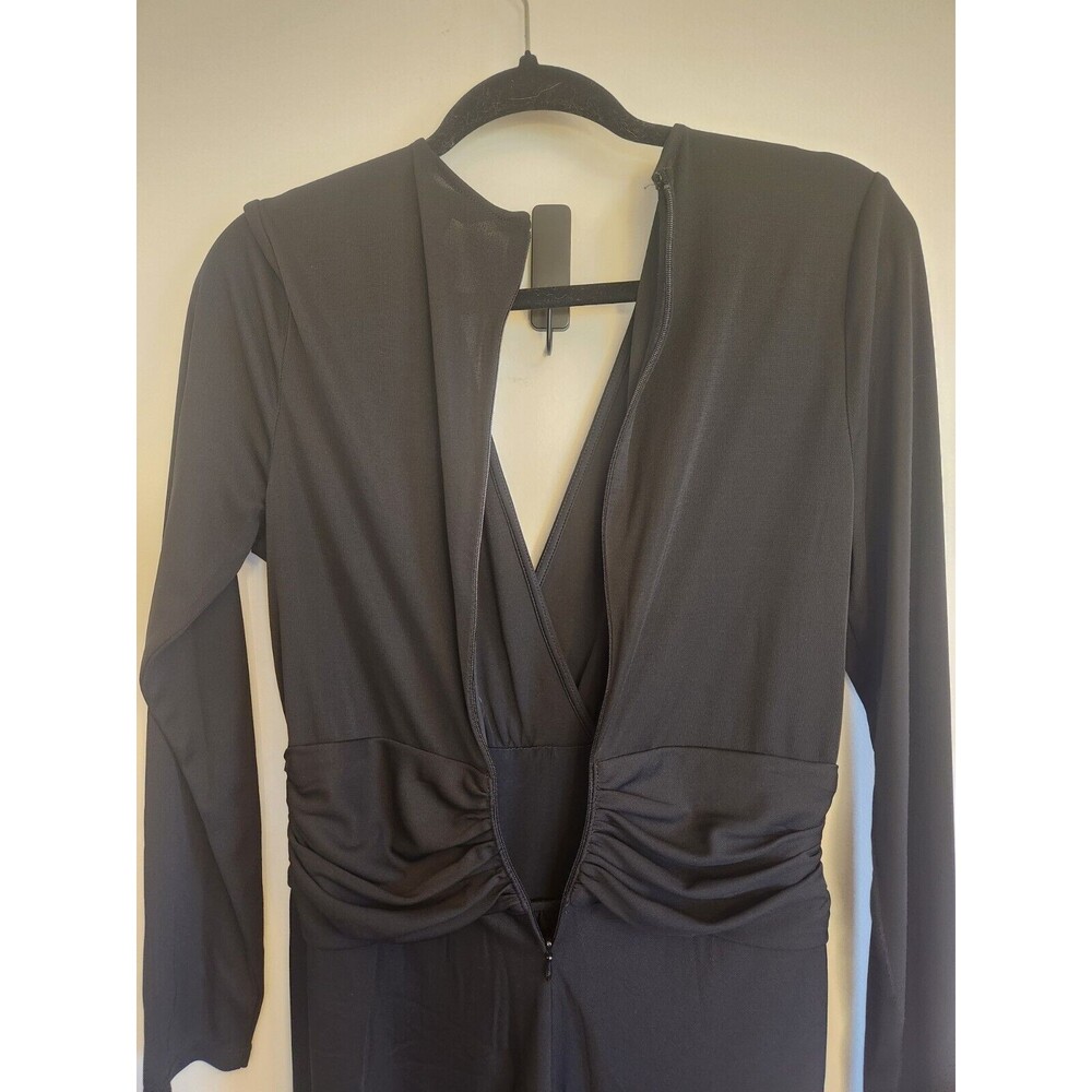 Lauren Ralph Lauren Womens Dress Ruched Stretch Jersey Surplice Sz 10 Black NWT - Picture 6 of 11